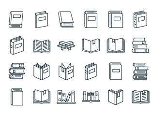 Books Publishing Icons Set Vector Illustration