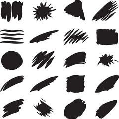 set of black ink splashes vector art illustrator