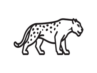 Fototapeta premium Minimalist line art cheetah illustration