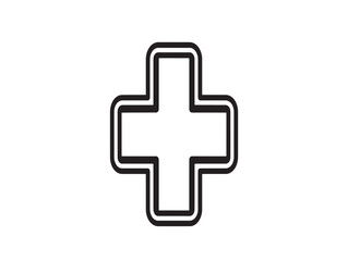 Fototapeta premium Minimalist black and white medical cross icon