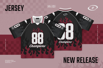 Black flame esport jersey mockup isometric illustration © Macrovector