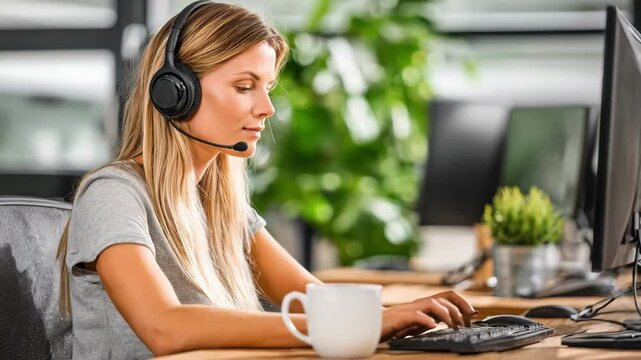 Techsavvy virtual assistant using natural language processing to assist users in various languages within a modern home office boosting productivity and communication.
