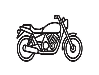 Obraz premium Vintage motorcycle line art illustration