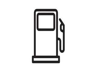 Minimalist gas pump icon in flat design style