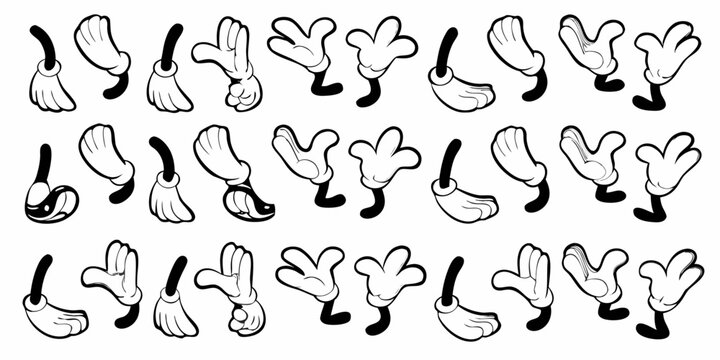 A collection of disney hands in various sign language poses