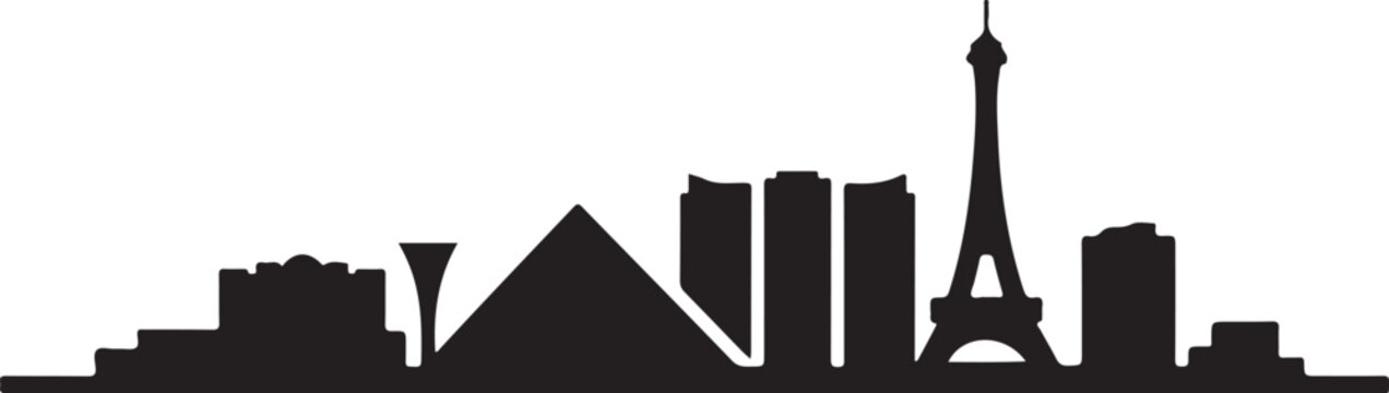 Las vegas skyline silhouette city landscape illustration isolated on light grey