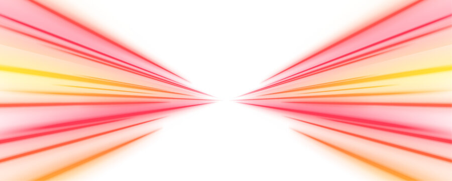Neon orange and red light trails curve across a transparent background, forming smooth motion waves. The glow suggests speed and digital flow. Ideal for tech visuals. PNG