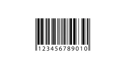 Barcode with numbers on transparent background for scanning purposes
