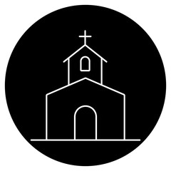 Church icon, Place of Worship, Sacred Christian Sanctuary, House of Prayer, Spiritual Fellowship Center