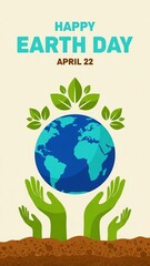 Celebrating earth day with a vibrant and eco-friendly illustration of the planet