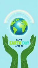 Fototapeta premium Celebrating earth day with a glowing globe and outstretched hands