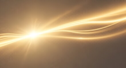 Golden Light Streaks Abstract Background, Energy Flow, Bright Flare
