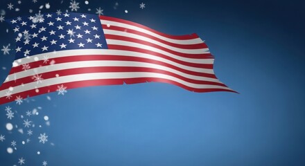 Fototapeta premium American flag waving in the wind with sparkling lights