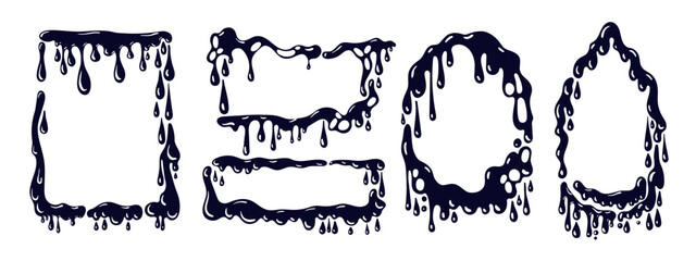 Chocolate frames. Sweet cream, honey drawn border