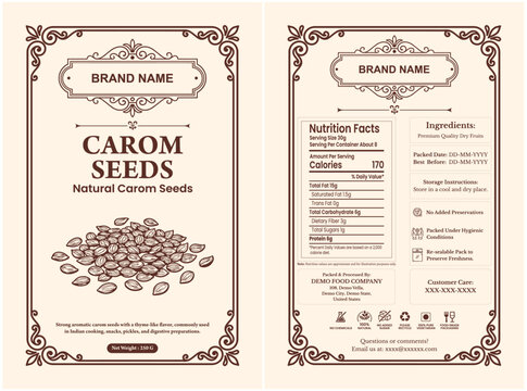 Carom Seeds Packaging Label 