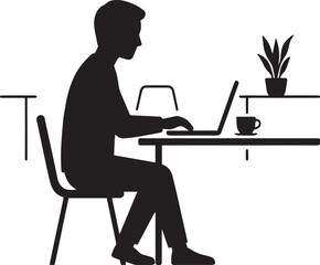 Business woman working on laptop in office