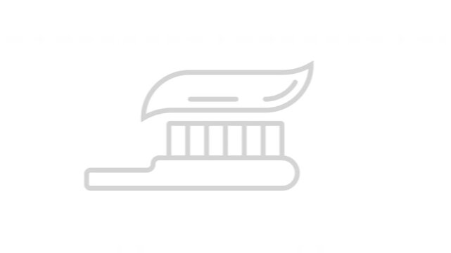 Toothpaste animation icon in clean outline style, isolated on white background, ideal for hygiene and dental design.