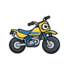 Fototapeta premium Cartoon Motorcycle Illustration with Yellow and Blue.