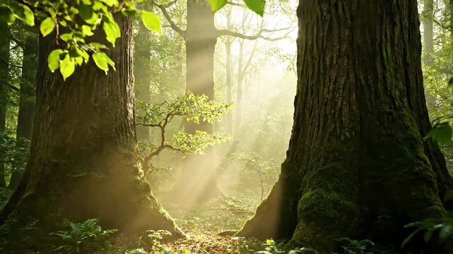 Luminous Natural Textures Focusing on the interplay of light, dew, and glossy surfaces on organic elements like leaves and bark.