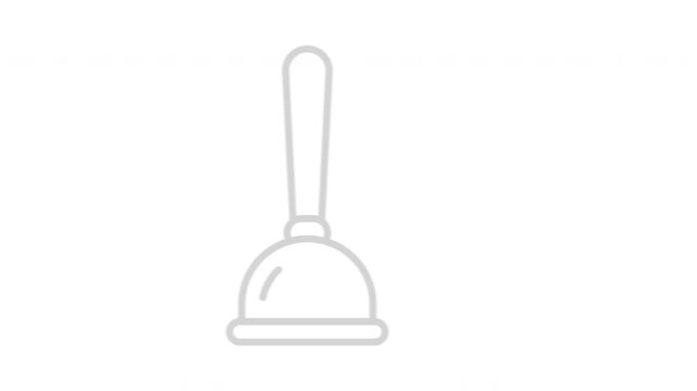 Plunger animation icon vector in simple and clean design style, isolated on white background, ideal for plumbing and household templates.