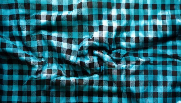bold teal and black large gingham check