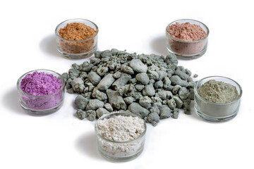 Variety of Powders in Bowls and Piles