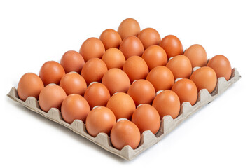 Carton Holds Many Eggs Stacked in a Grid Pattern