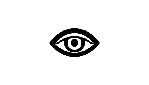 Black eye icon on white background illustration simple minimalist line art vector