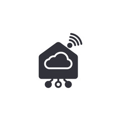 Cloud with wireless signal icon symbolizing cloud computing, remote data access, and online connectivity services.
