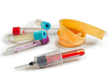 Blood Sample Tools on White Background