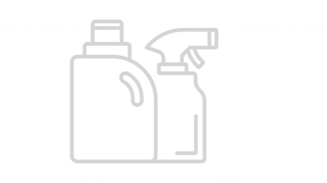Bathroom cleaner bottle animation icon in clean vector style, isolated on white background.