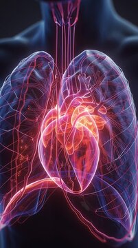 o cora&ccedil;&atilde;o batendo do lado direito enquanto a camera da um leve zoom in