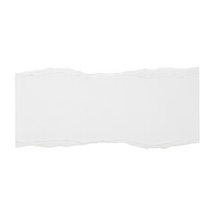 Torn white paper strip with rough edges isolated on transparent background