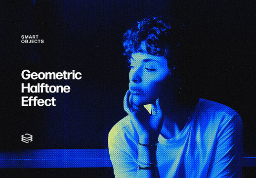 Geometric Halftone Effect Mockup