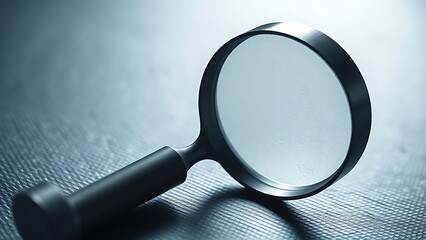 Fototapeta premium Magnifying glass on a textured surface highlights professional inspection under focused light.