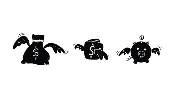 A creative illustration of money and financial concepts taking flight.