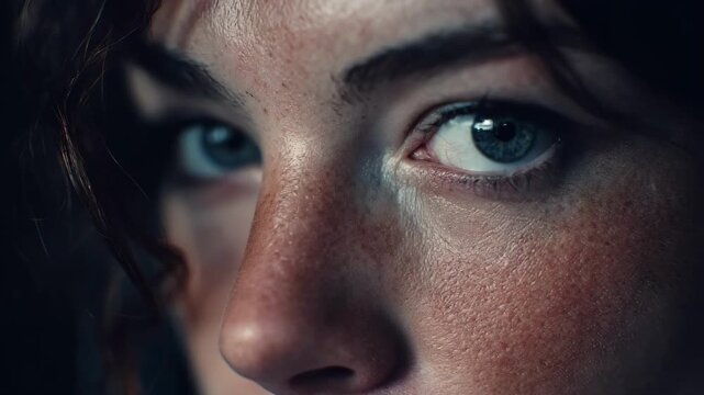 Medium shot capturing subtle color grading on a portrait image focusing on adjusting light and shadows to create a dramatic visual impact using professional retouching tools.