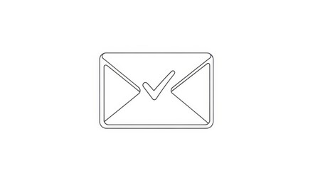Email Message Confirmed Success Line Icon