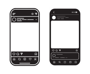 Social Media Post Mockup on Smartphone Screen Vector eps 10