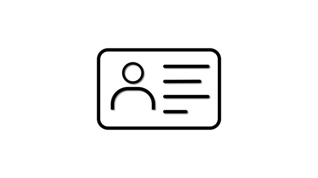 Id card icon with a person on background for identification purposes with user profile.Id card icon employee badge, driver license and staff identification concept.
