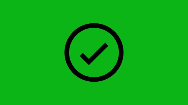 verified icon animation on green background.verification check mark, approved icon.approved profile sign and tick in circles and rounded corner star.