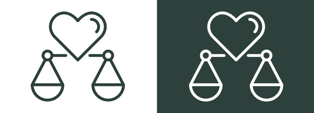 Human Rights Icon White and Black Style Of