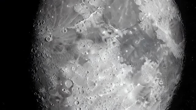 cratered moon in deep space with distant star