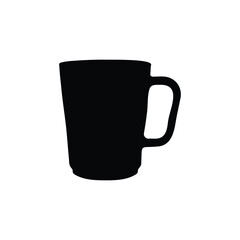Plastic mug silhouette icon vector flat design.