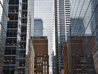 Naklejka premium Traditional and Modern Office Buildings in Downtown Toronto, Ontario, Canada