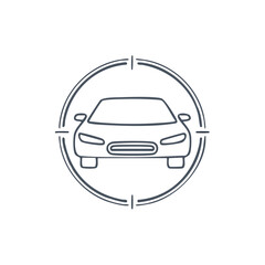 Automobile target symbol graphic illustration in a clean outline style