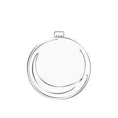 Fototapeta premium Simple Line Art Christmas Ornament Decoration with Reflective Surface Detail