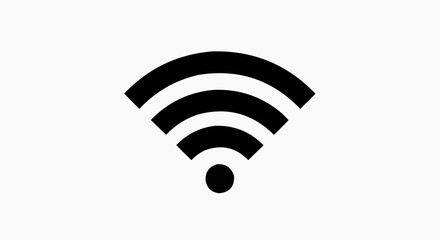 Wireless signal icon symbolizing internet connectivity and online communication with simple black design on white background