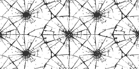 Obraz premium Seamless geometric vector illustration of a sharp spider web pattern with nature inspired cactus thorn details and floral art decoration