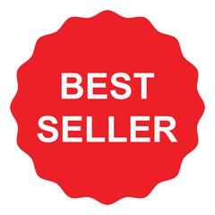 best seller sticker label icon vector